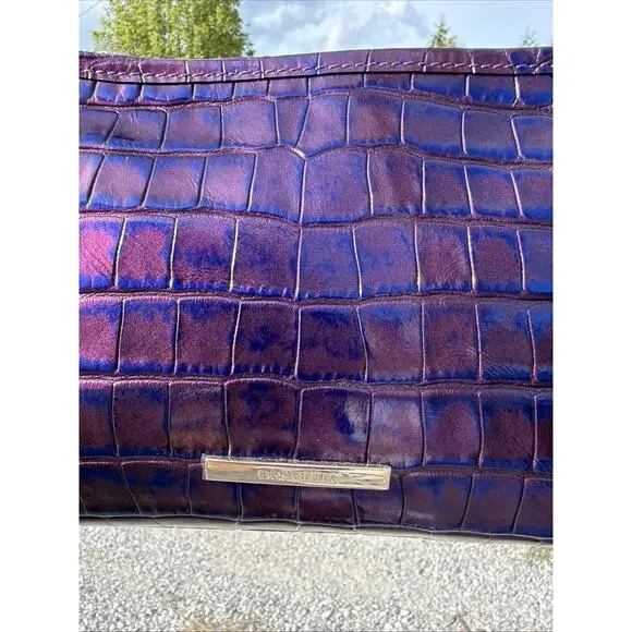 NWT Brahmin Melbourne Collection Lorelei Purple Acro Leather Shoulder Bag - Picture 4 of 16